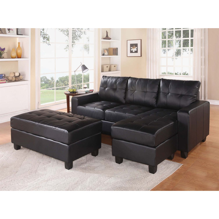 Latitude Run® 2 Piece Vegan Leather Sectional Wayfair
